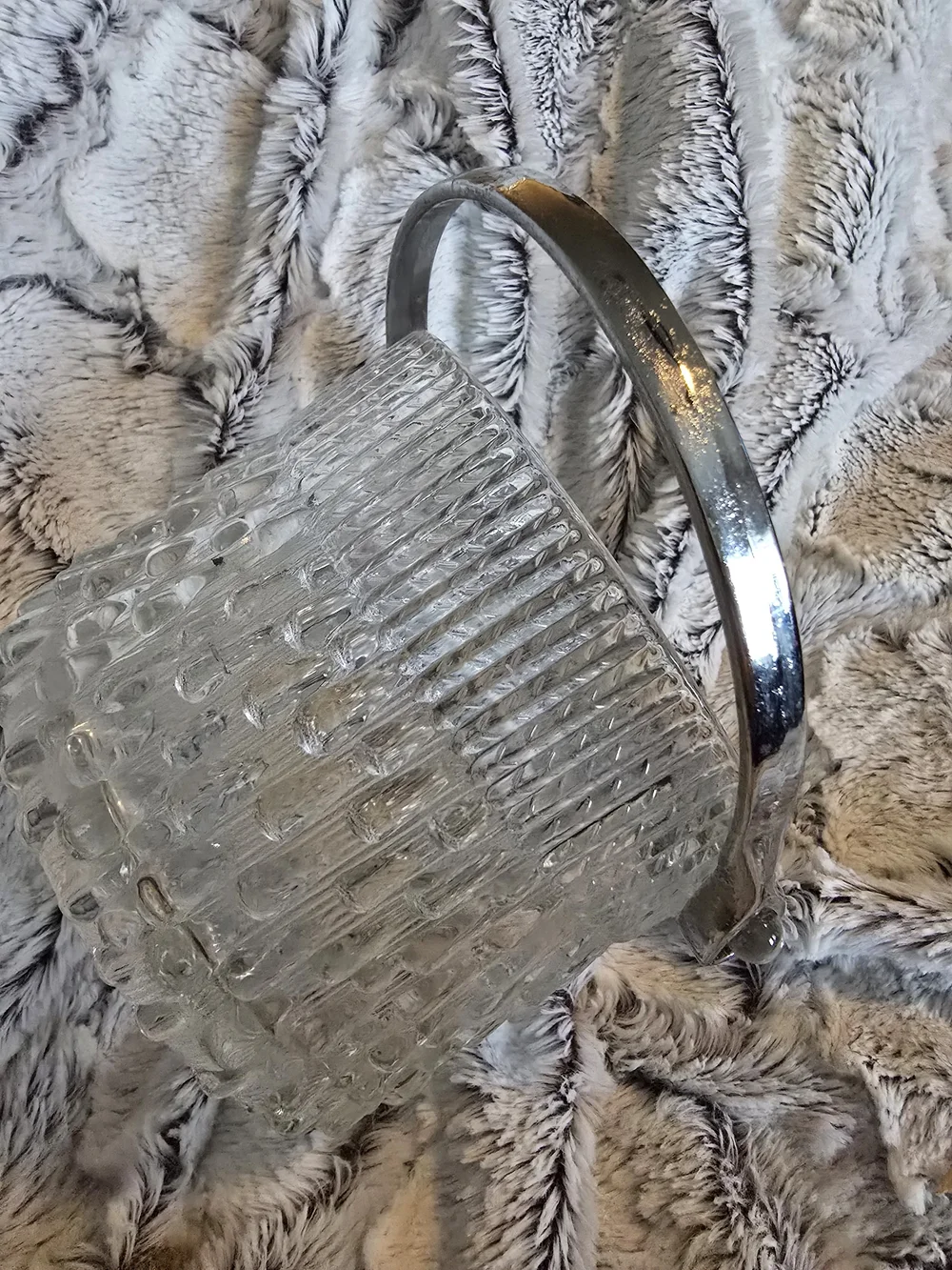 Vintage Teleflora Made In France Glass Ice Bucket Vase 5x4 EUC